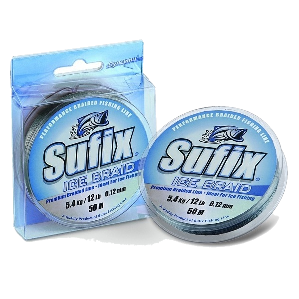 Леска плетеная зимняя Sufix Ice Braid серая 50м
