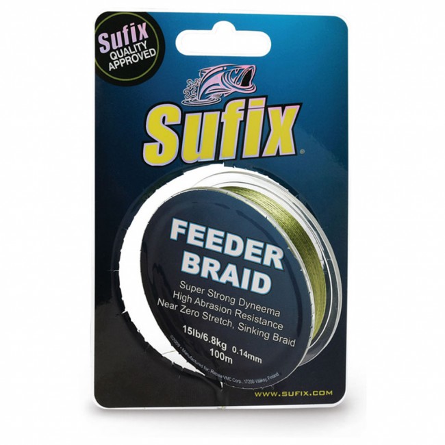 Леска плетеная SUFIX Feeder braid Gore зеленая 100м Леска плетеная SUFIX Feeder braid Gore зеленая 100м