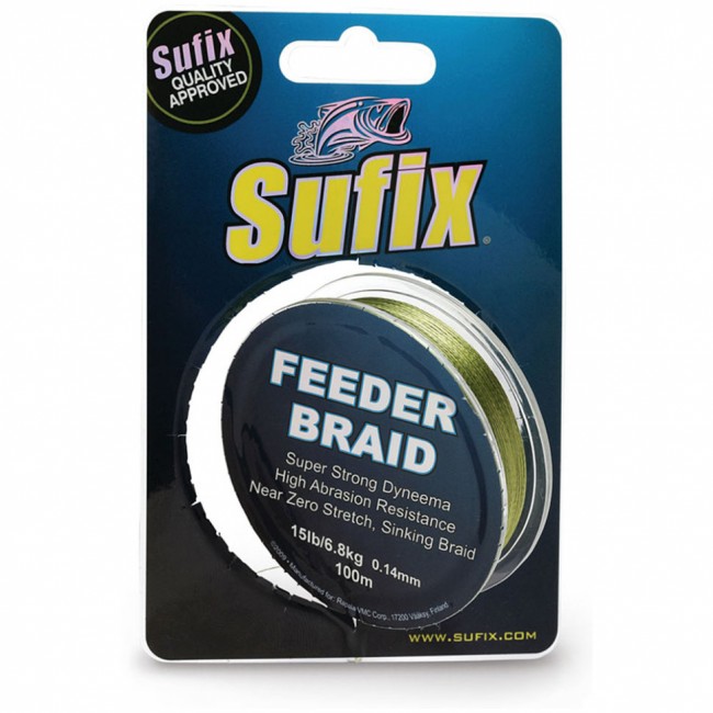 Леска плетеная SUFIX Feeder braid Gore зеленая 100м Леска плетеная SUFIX Feeder braid Gore зеленая 100м