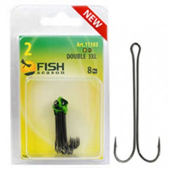 Крючок двойной Fish Seasons с очень длинным цевьем Крючок двойной Fish Seasons с очень длинным цевьем