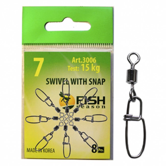 Вертлюжок Fish Season с застежкой Swiwel With Snap Insurance